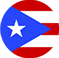 Flag of Puerto Rico with red and white stripes, blue triangle, and white star.