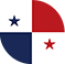 Flag with two horizontal bands of white and red, featuring a blue star in the top left and a red star in the bottom right quadrant.