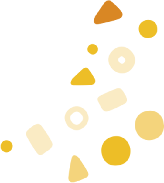 Abstract geometric pattern composed of interlocking shapes in shades of yellow and beige.